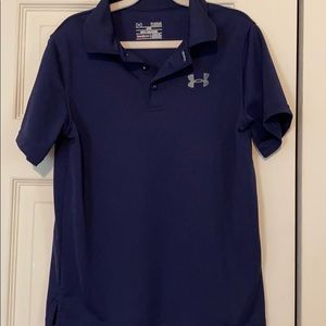Under Armour Boys Navy Polo Shirt Size Youth L